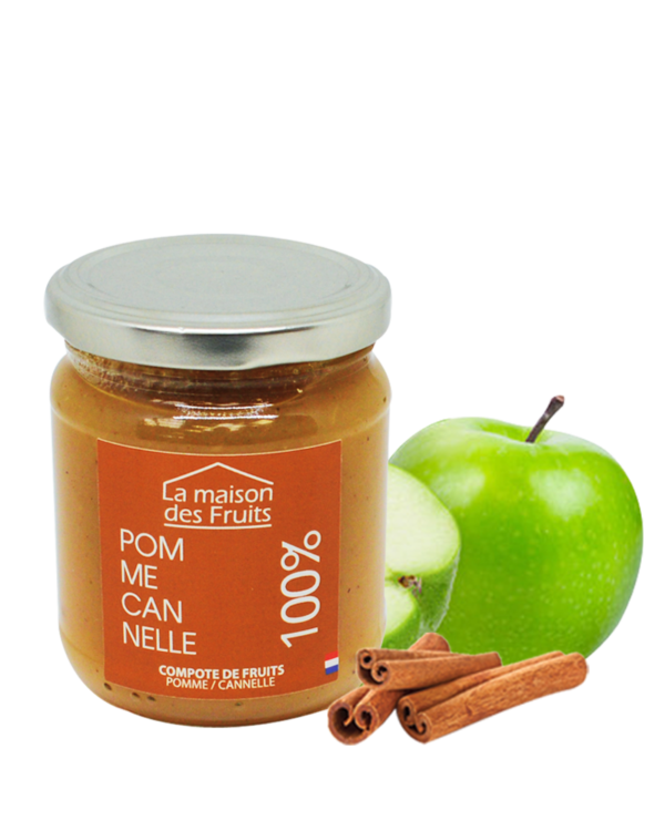 La Maison des Fruits vous présente sa compote 100% pomme & cannelle
